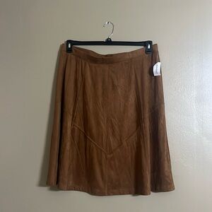 Dressbarn Westport 1962 Skirt Sz 1X A-line Fit&Flare Faux Suede Career Office
